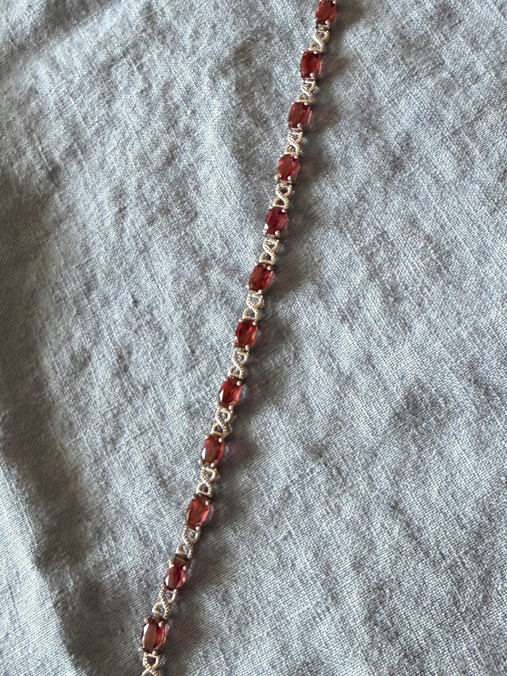 Garnet & sterling silver bracelet
